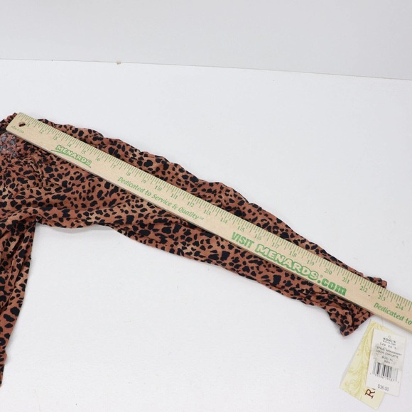 Rewind Shirt Womens XL Long Sleeve Boho Peasant Shirt Top Animal Print NWT - Picture 10 of 11